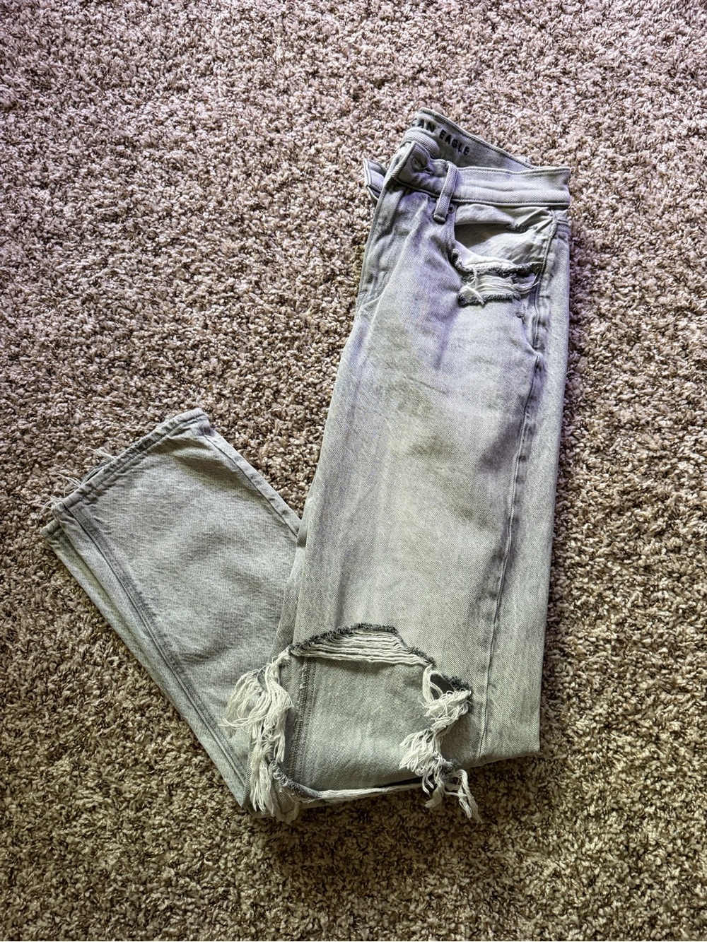 american eagle baggy ripped jeans size 00